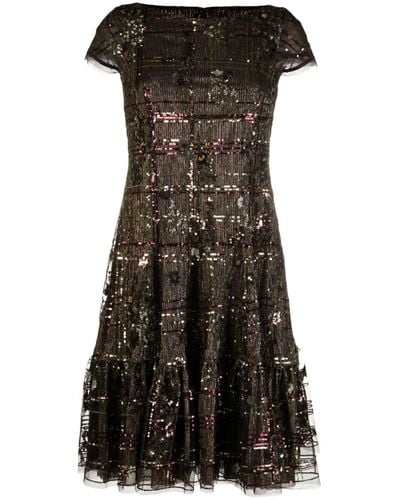 Talbot Runhof Sequin-embellished Metallic Dress - Black