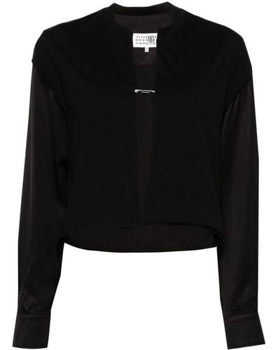 MM6 by Maison Martin Margiela Safety-pin Panelled Top - Black