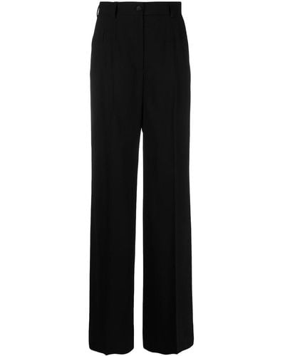 Dolce & Gabbana Pantalones de talle alto anchos - Negro
