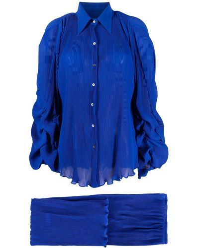 Baruni Pantalon Ausha à plis - Bleu