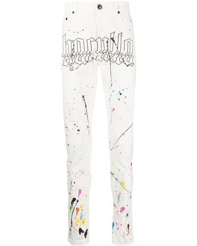 Haculla Slim-Fit-Jeans mit Farbklecksen - Weiß