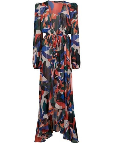 PATBO Moscow Beaded Tie-front Robe - Multicolour