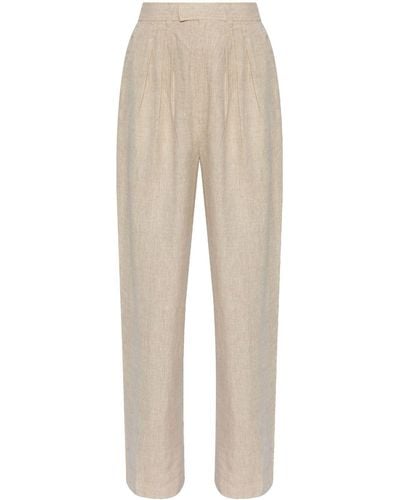 Posse High-rise Linen Trousers - Natural