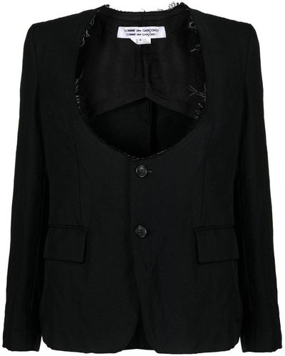 Comme des Garçons Distressed Wool Blazer - Black