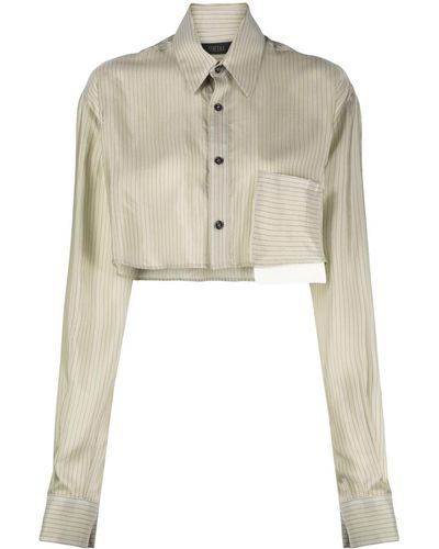 Ssheena Long-sleeve Cropped Shirt - Natural