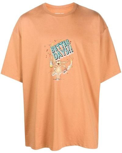 Martine Rose Better Days-print Cotton T-shirt - Orange