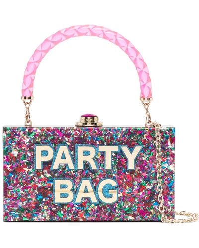 Sophia Webster Cleo Party Glittered Tote Bag - White