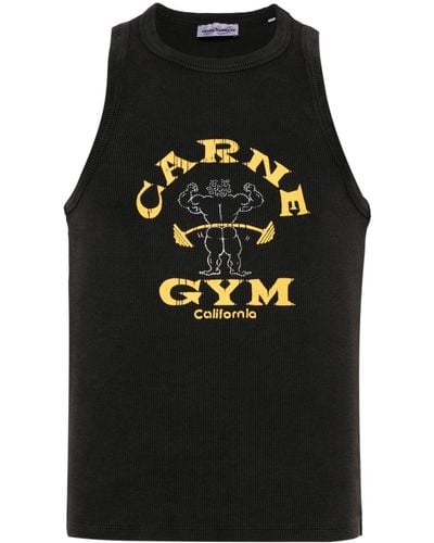 Carne Bollente Carne Gym Ribbed-knit Tank Top - Black