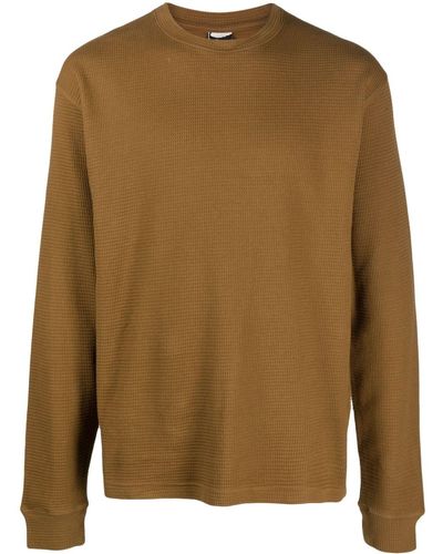 GR10K Textured-finish Cotton Sweater - Brown