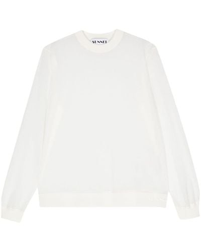 Sunnei Semi-transparenter Feinstrick-Pullover - Weiß