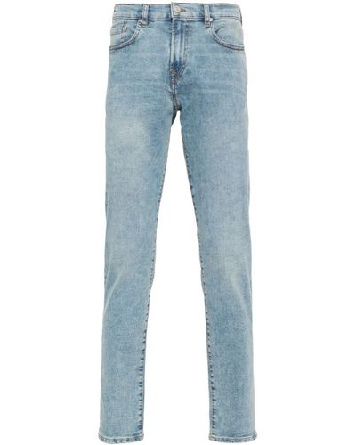 PS by Paul Smith Mid Waist Jeans Met Toelopende Pijpen - Blauw