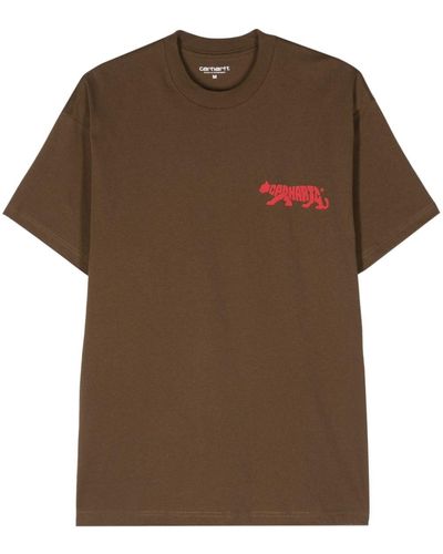 Carhartt Rocky T-Shirt mit Logo-Print - Braun