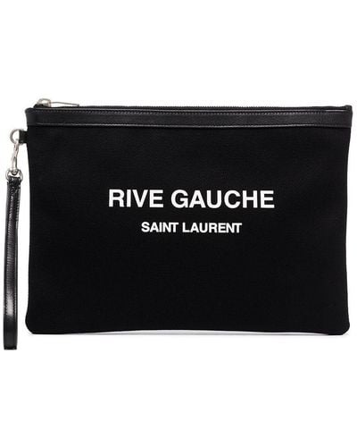 Saint Laurent Logo Print Clutch - Black