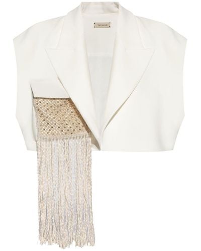 The Mannei Edvige Cropped Waistcoat - White