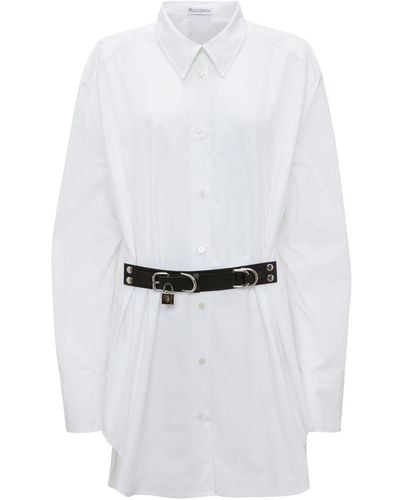 JW Anderson Padlock-strap Shirt Dress - White