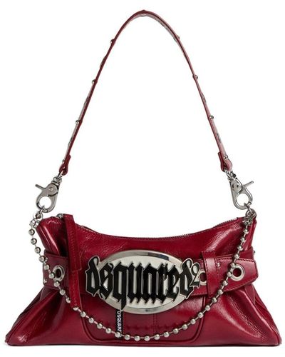 DSquared² Gothic Leather Shoulder Bag - Red