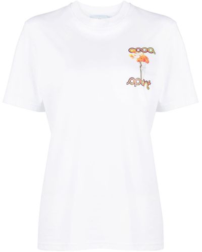 Casablancabrand La Flamme Du Sport Cotton T-shirt - White