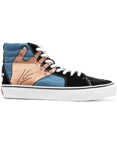 Vans Hand-print High-top Sneakers - Blue