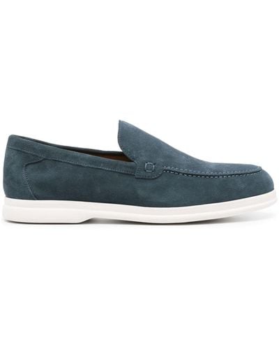 Doucal's Suède Loafers Met Stiksels - Blauw