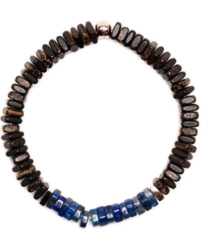 Tateossian Bracelet Legno à design élastiqué - Bleu