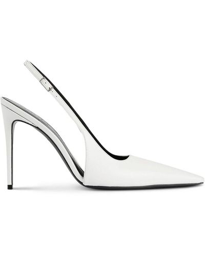 retroféte Pointed-toe Slingback Court Shoes - White