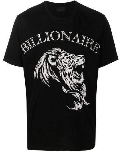 Billionaire T-shirt Met Grafische Print - Zwart