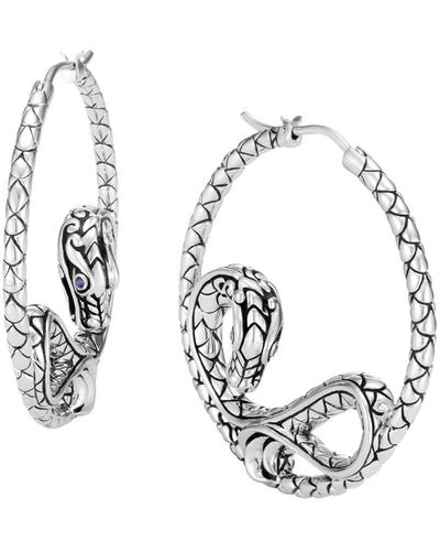 John Hardy Legends Naga Sapphire Hoop Earrings - Metallic