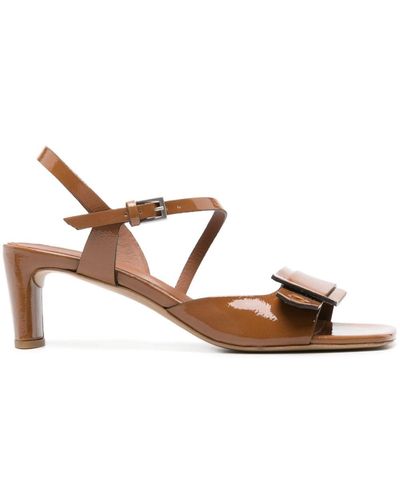 Roberto Del Carlo 60mm Square-toe Leather Sandals - Brown