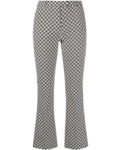 Max Mara Pantalon de tailleur à motif géométrique en jacquard - Gris