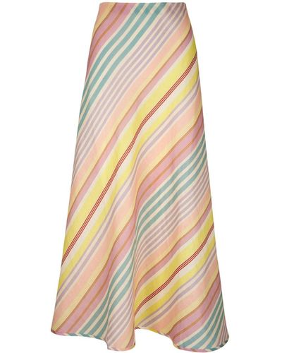 Zimmermann Halliday Striped Linen Maxi Skirt - Yellow