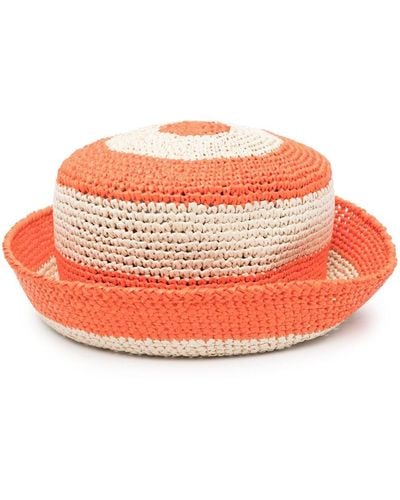 La DoubleJ Sombrero de pescador a rayas - Naranja
