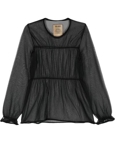 Uma Wang Blusa con detalle de costuras - Negro