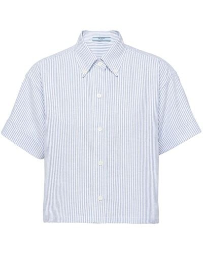 Prada Striped Oxford Shirt - White