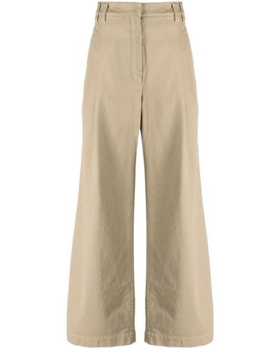 Brunello Cucinelli Pantalones anchos de talle alto - Neutro