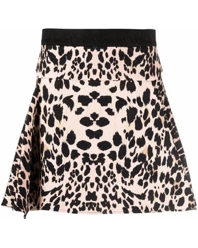 Roberto Cavalli Cheetah-print Mini Skirt - Black