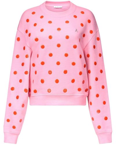 Area Polka-dot Cotton Sweatshirt - Pink