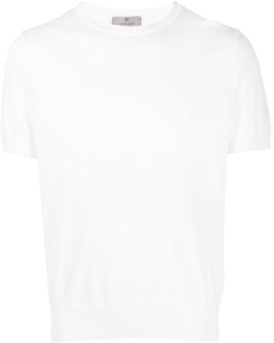 Canali Knitted Cotton T-shirt - White