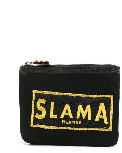 Amir Slama Porte-monnaie à logo brodé - Noir