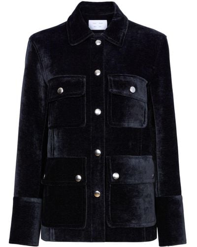 PROENZA SCHOULER WHITE LABEL スプレッドカラー シャツジャケット - ブラック