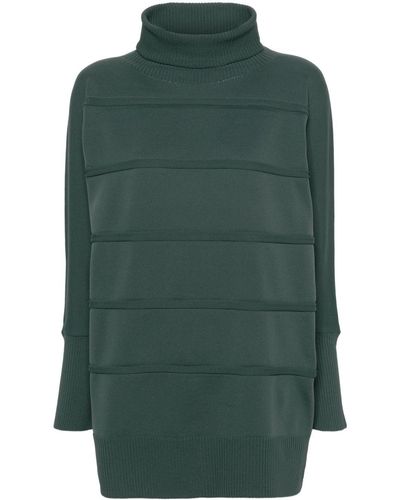 Pleats Please Issey Miyake Jersey Icy de canalé - Verde