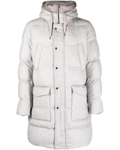 Herno Contrast-trim Padded Coat - Gray