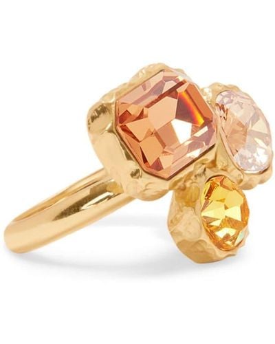 Oscar de la Renta Classic Crystal-embellished Ring - Metallic