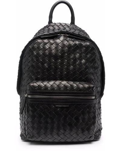 Officine Creative Armor Woven Leather Backpack - Black