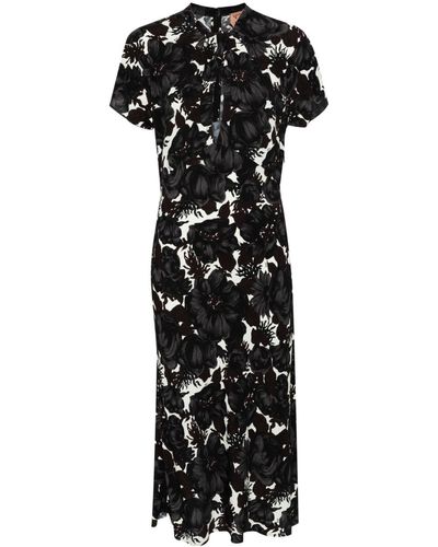 N°21 Floral-print Midi Dress - Black