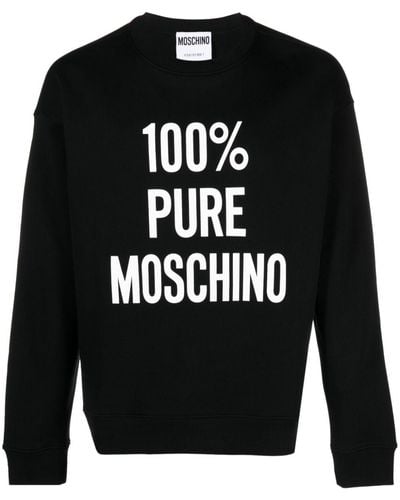 Moschino Slogan-print Cotton Sweatshirt - Black