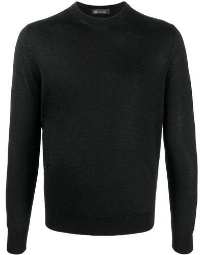Colombo Crew Neck Long-sleeved Sweater - Black