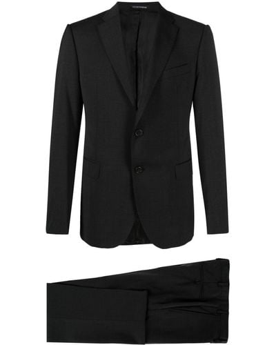 Emporio Armani Costume à veste à simple boutonnage - Noir