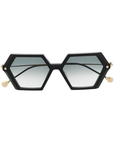 Yohji Yamamoto Gafas de sol con montura oversize - Negro
