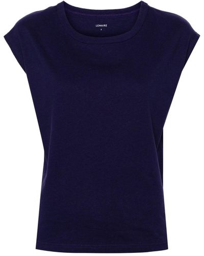 Lemaire Jersey T-shirt Met Kapmouwen - Blauw