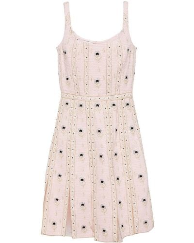 Giambattista Valli Embroidered Silk Mini Dress - Pink